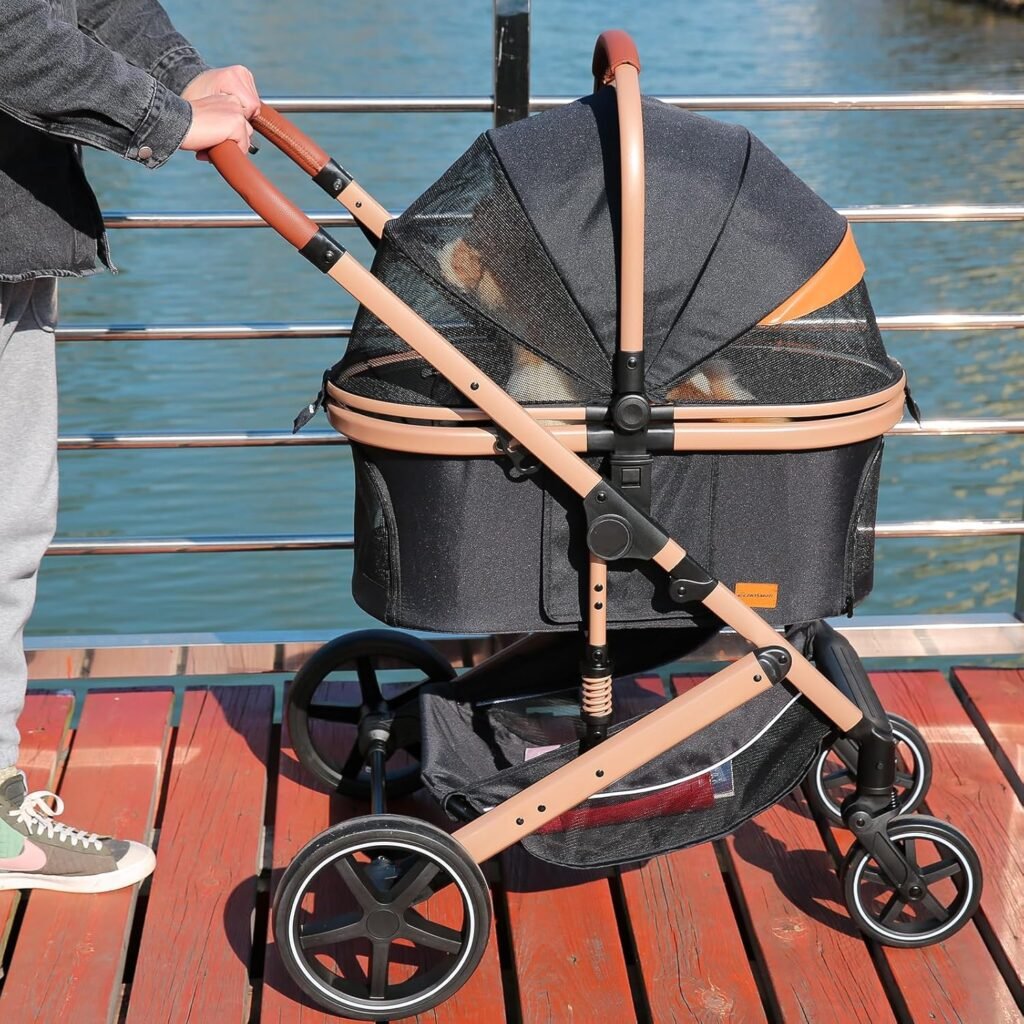 Carrito para perros: 7+1 consejos para elegir el mejor en Amazon 15 Carrito para perros EchoSmile plegable con ruedas amortiguadoras y mango reversible
